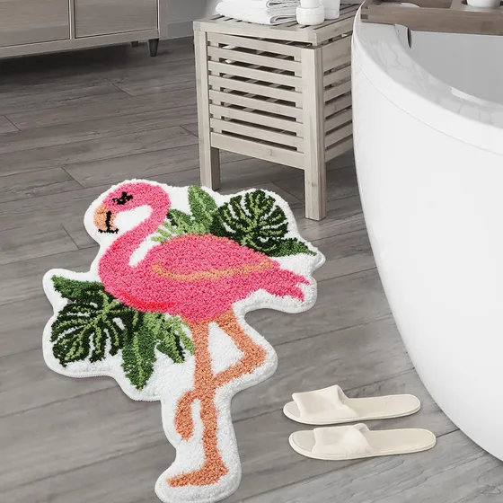 Tapete Verano Diseño Flamenco Decoracion Baño Rojo Para X