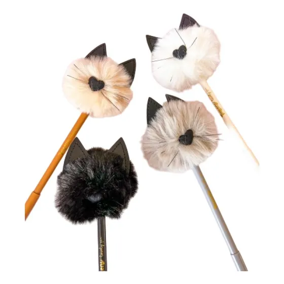 Lapicera Bolígrafo Ibi Craft Gato Gatito Peluche Pompón X U
