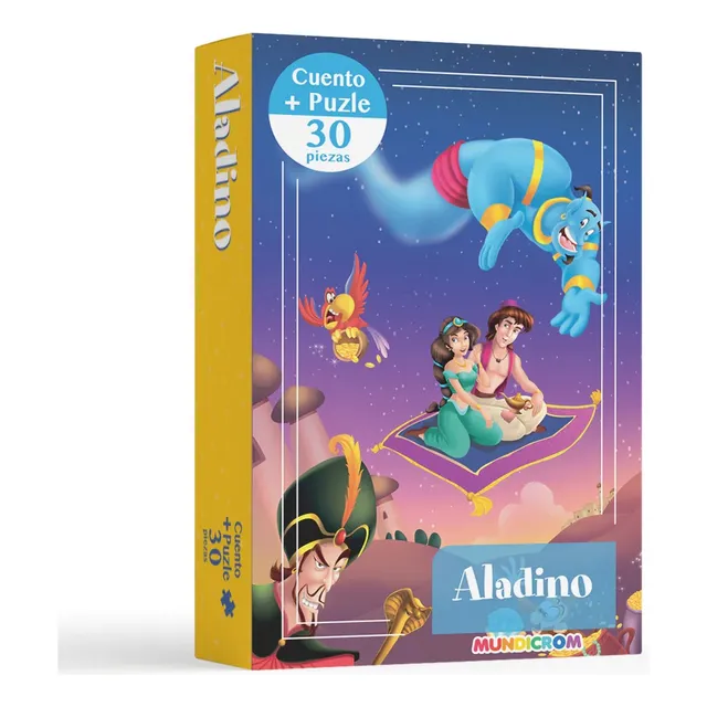Aladino, Cuento + Puzzle 30 Pz Mundicrom