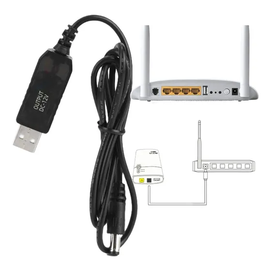 Cable Convertidor De Usb 5v A Dc 9v O 12v Modem O Router