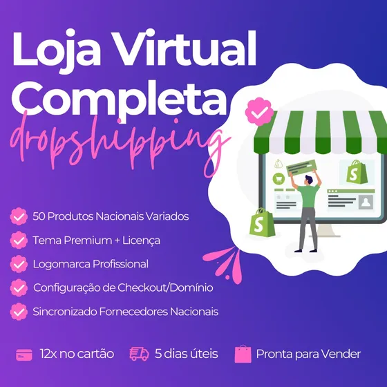 Criação De Loja Shopify De Dropshing Pronta Para Vender