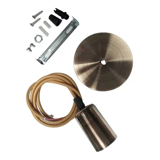 Soquete Vintage E27 Bronce Modelo Liso Lampara Retro