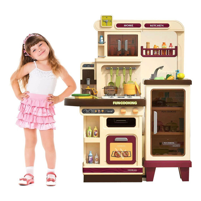 Cozinha Infantil Niro Brinquedos Grande Completa Bebedouro Vapor Som 103cm Cor Creme Cozinha Infantil Niro Brinquedos Grande Completa Bebedouro Vapor Som 103cm Cor Creme