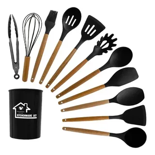 Conjunto Cozinha Silicone Concha Pegador Espatula UtensĂlios Conjunto Cozinha Silicone Concha Pegador Espatula UtensĂlios