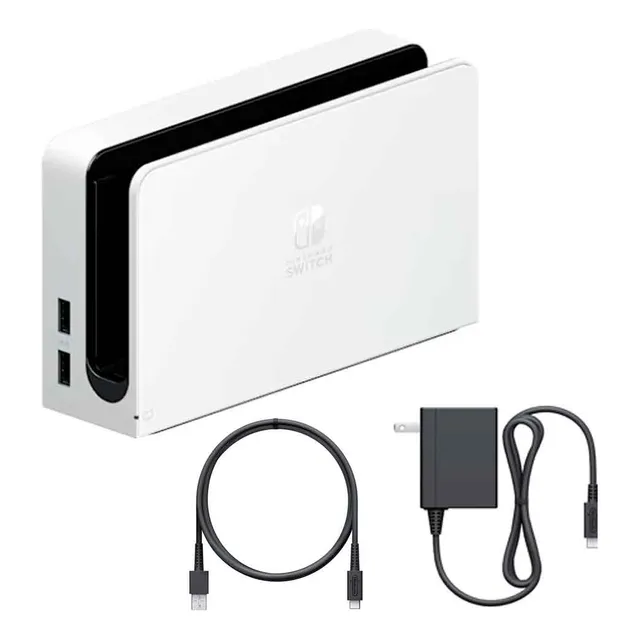 Dock Switch Oled Set Con Cargador Cable Original Sin Caja