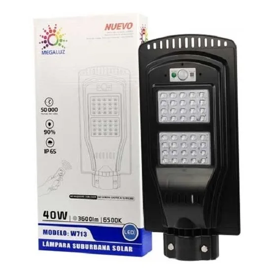 12 Lampar Led 40w Suburbana Con Panel Solar Y Fotocelda 