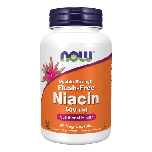 Niacina, 500 mg, sin rubor (sin rubor), 90 cápsulas vegetarianas Now Foods Flavor, sin sabor