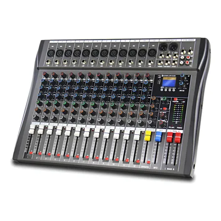 Mixer Profissional 12 Canais Mic/line+usb/mp3 Palco/estúdio 12v