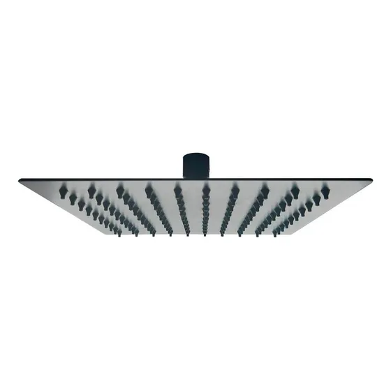 Ducha De Baño Ultrafino Alta Presión Negro Cuadrado 25cm