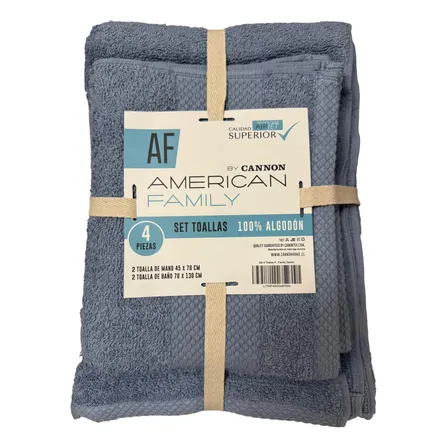Juego De 4 Toallas Af Cannon De 400gr 2 De Baño + 2 De Mano