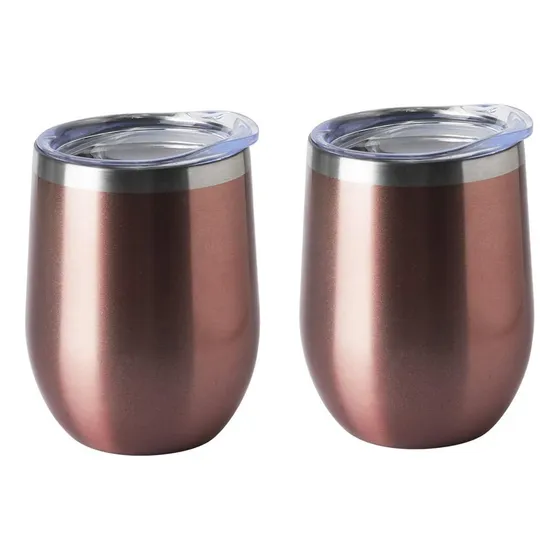 Vasos Termicos Acero Inoxidable Frío Y Calor 340ml Set De 2 Color Copper Cantina Blue Label