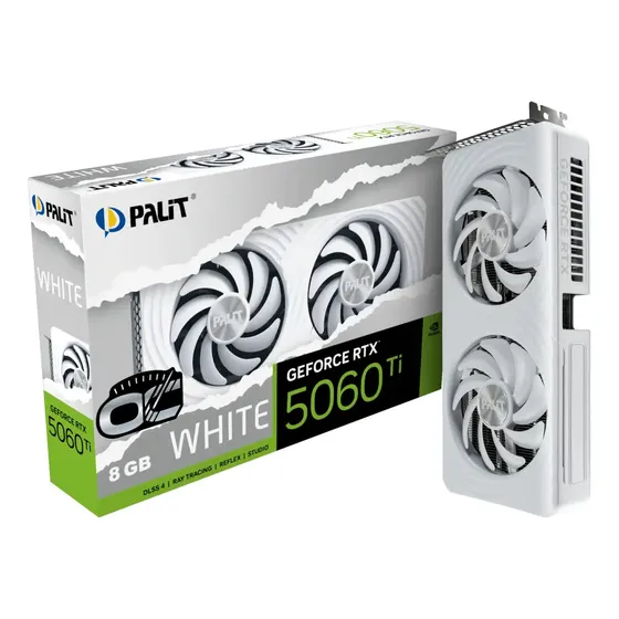 Placa De Video Palit Geforce Rtx 5060 Ti White Oc 8gb Gddr7 128bit Pcie 5.0 Color Blanco