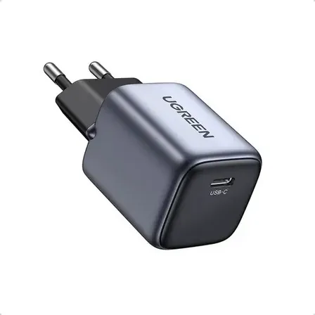 Carregador Turbo Ugreen Nexode Entrada Usb Tipo C Gan 30w Plugin