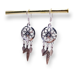 Aretes Largos De Atrapasueños, En Plata Auténtica, Cristal. Aretes Largos De Atrapasueños, En Plata Auténtica, Cristal.