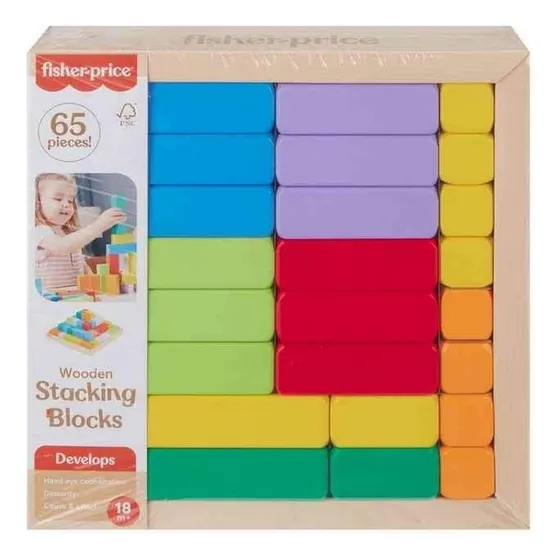 Bloques De Madera Pirámide Apilables 65pzs Fisher Price