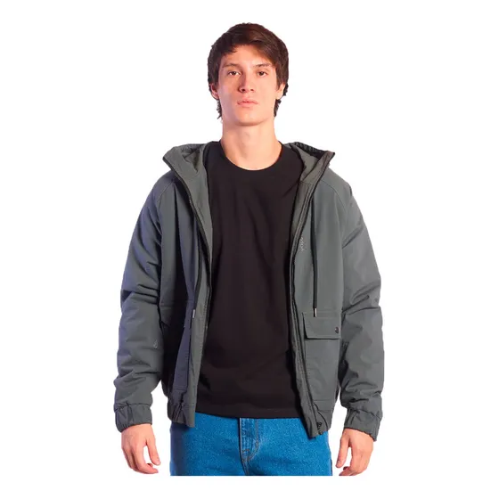 Campera Volcom Lifestyle Hombre Hernan Gris Oscuro Blw