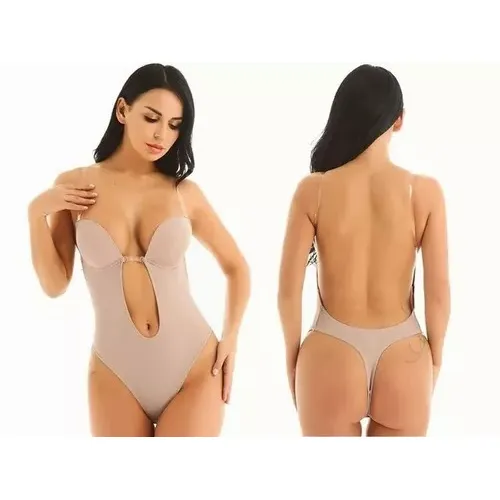 Brasier Bodysuit Escote Profundo U-pluge Sin Espalda