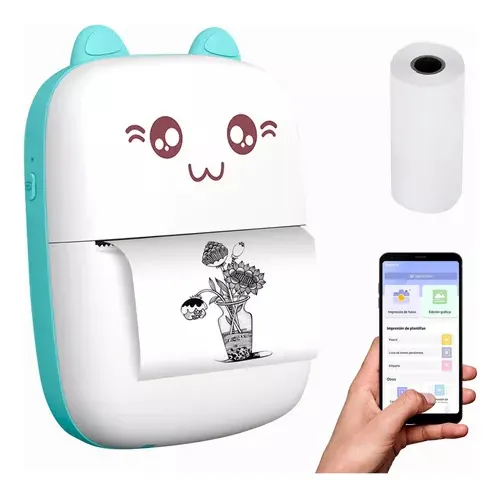 Mini Impresora Térmica + Rollos Autoadhesivo De Obsequios