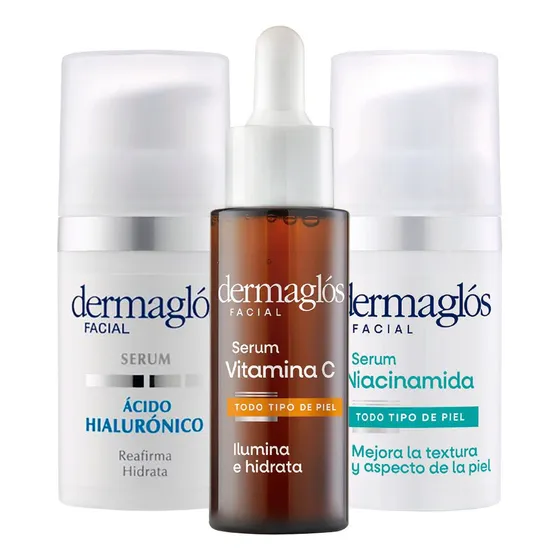 Dermaglós Kit Sérum Ácido Hialurónico Vitamina C Niacinamida