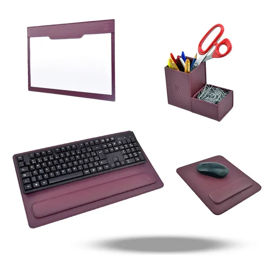 Kit Porta Caneta/clips, Risque A4, Apoio Teclado, Mouse Pad
