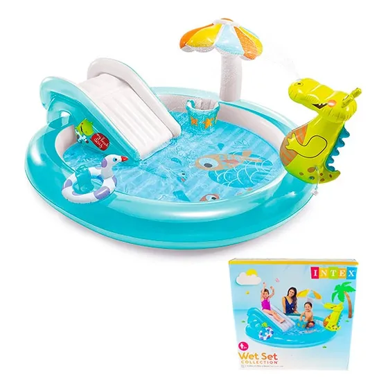 Centro Juegos Piscina Inflable C Tobogan Y Rociador Niños +2