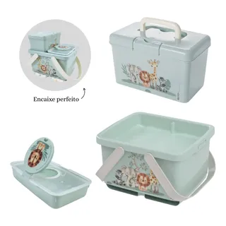 Kit Organizador Bebê 3 Peças Plasútil Porta Fraldas E Lenços