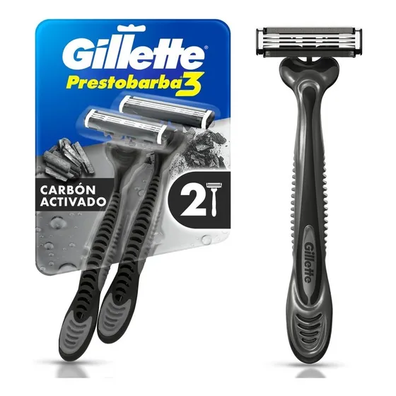 Máquina De Afeitar Gillette Prestobarba 3 Carbono 2 Un