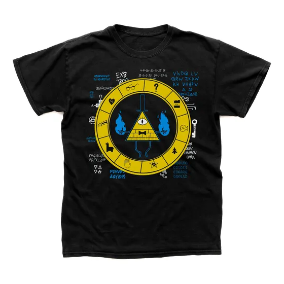 Camiseta Retro Gravity Falls Serie Cartoon Bill Cipher