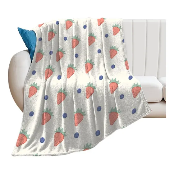 Manta Franela Ligera Para Cama Sofa Ultra Suave Bonito Fresa