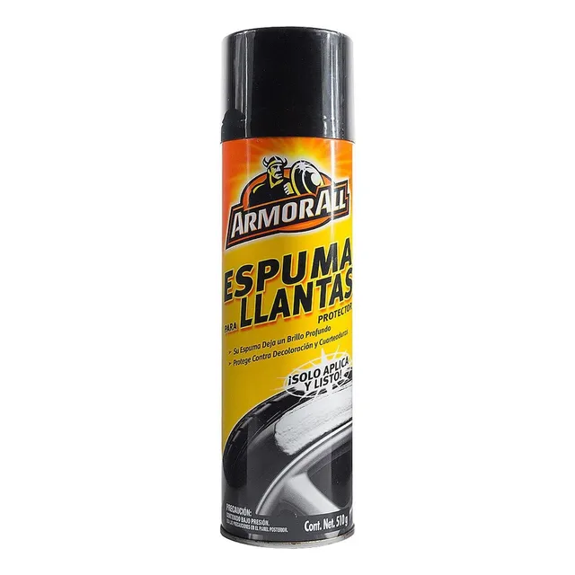 Espuma Limpieza Brillo Protección Neumáticos Armor All 510g Color Negro