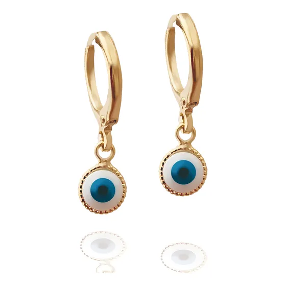 Aros Argolla Ojo Griego De Oro 18k Laminado Mujer Romminox