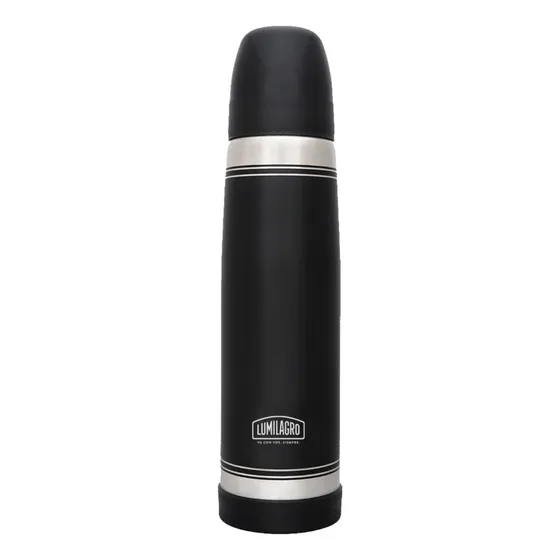 Termo Lumilagro Luminox Negro De Acero Inoxidable 1 L