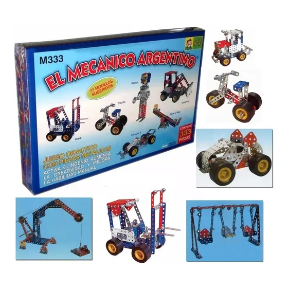 El Mecanico Argentino 333 Pz T/ Mecano Todo Metal Para Armar