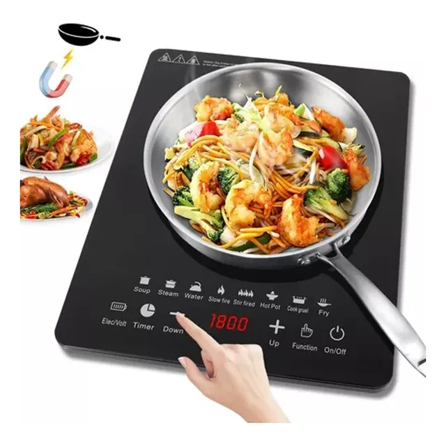 Placa De Inducción De 2200 W Con Pantalla De 8 Velocidades