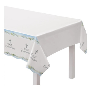 Elegante Mi Primera Cubierta De Mesa Azul Comunión - 54 X 10 Elegante Mi Primera Cubierta De Mesa Azul Comunión - 54 X 10