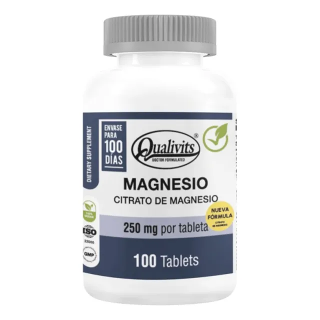 Citrato De Magnesio 250 Mg X 100 - Qualivits Apto Veganos