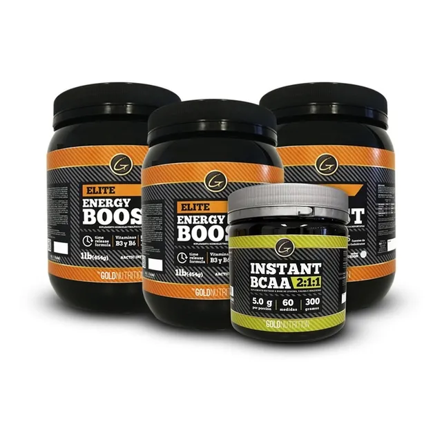 Pack Preentreno - Bcaa 300 G + 3 Energy Boost 1 Lb Sabor Artic Infusion + Sin sabor