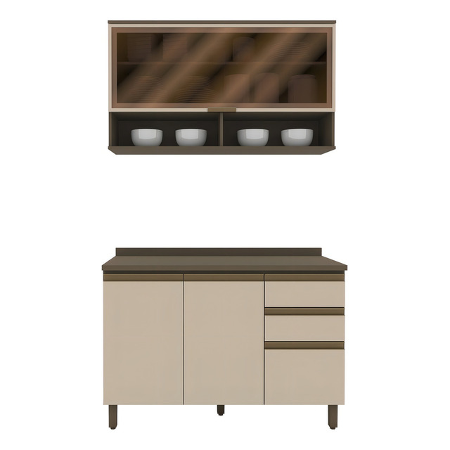 Cozinha Compacta Henn 2 Peças 100% Mdf Com Vidro Connect Fh Cozinha Compacta Henn 2 Peças 100% Mdf Com Vidro Connect Fh