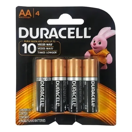 Pilha Alcalina Pequena Aa Duracell - Com 4 Un