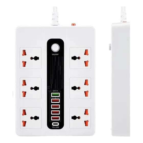 4pz Regulador Corriente 2mts / 5usb / 6contactos / 1tipo C