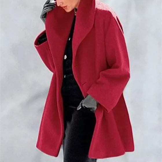 Elegante Abrigo Con Capucha Reversible De Gran Tamaño