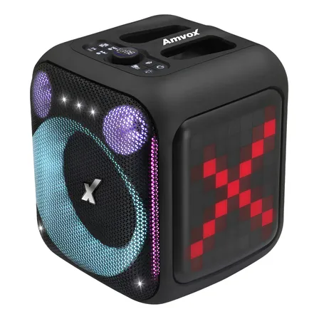 Caixa De Som 410w Amvox Aca 410 Neon Woofer 6 Led Tws Bivolt Preto 127/220v