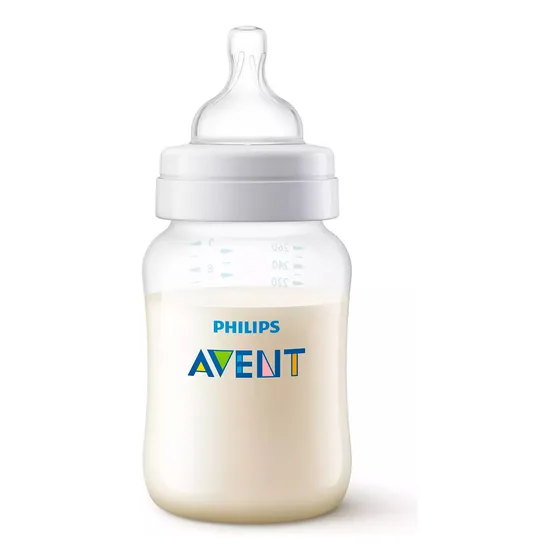 Mamadera Avent Anticólicos 260ml 1m+ Color Blanco