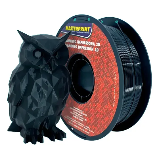 Filamento Masterprint Petg 3d Cor Preto 1.75mm 1kg Original