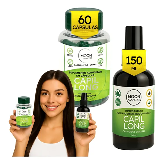 Kit Vitamina Cabelo Pele Unha + Tonico Capilar Crescimento