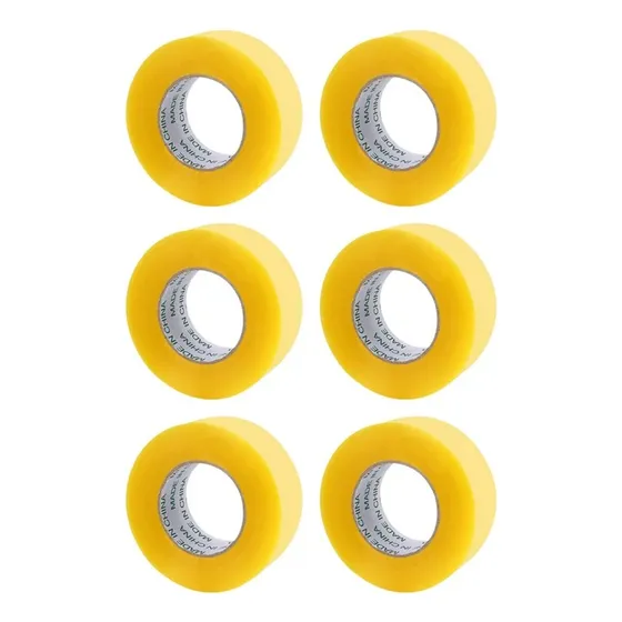 Pack 6 Scotchs Cinta Adhesiva 300 Mts X 48 Mm | Alta Calidad Color Amarillo Liso
