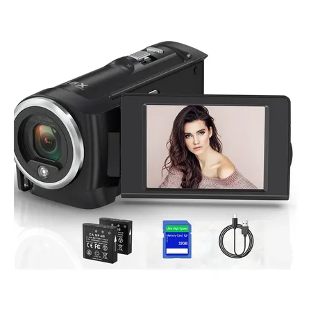 Filmadora Acrensly DV105 2.7K Câmera Filmadora para Youtubers e Vloggers com Cartão SD 32GB Câmera Corporal