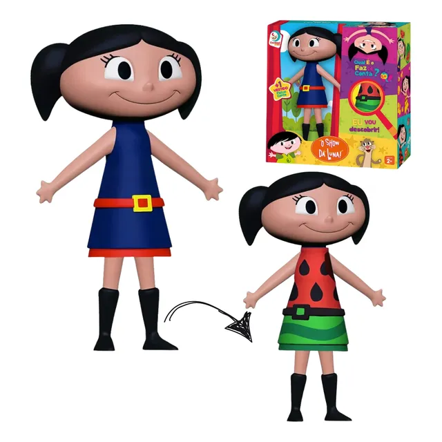 Boneca Show Da Luna Vinil Troca Roupa Melancia Cardoso Toys
