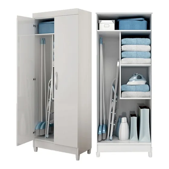 Armario Multiuso Con Estantes / Dos Puertas Color Blanco