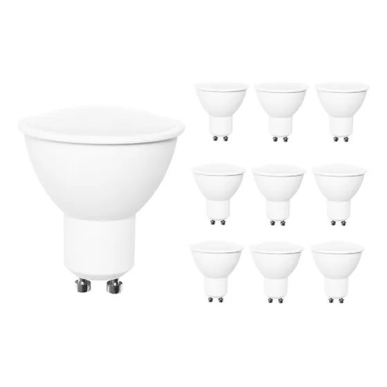 Pack 10 Ampolletas Gu10 5w Iluminación Hogar Luces Color de la luz Blanco cálido